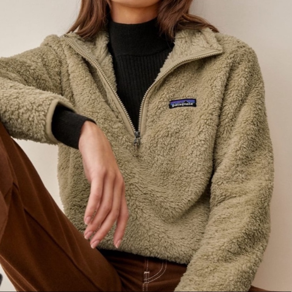 Patagonia Los Gatos Fleece pullover 1/4 zip in Khaki Women’s Small